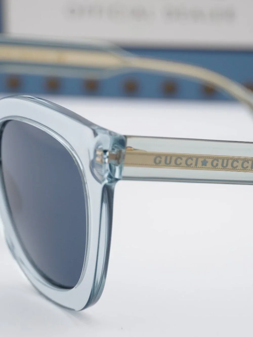 Gucci GG0564S 003 Women Cat Eye Sunglasses - Light Blue / Blue